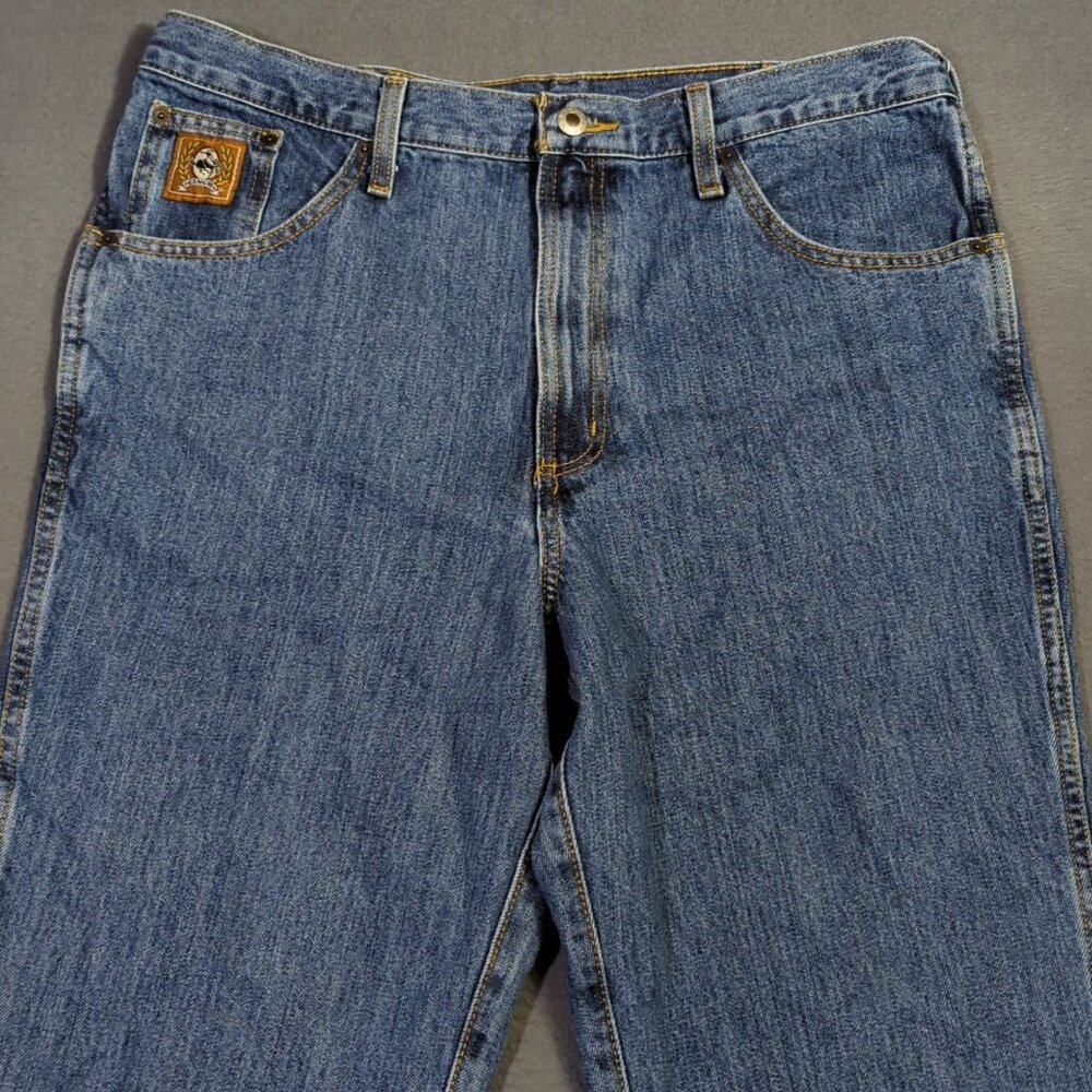 Cinch Jeans Men's 35x34 Blue Western Denim Bronze Label Slim Tapered Rodeo - Picture 4 of 10